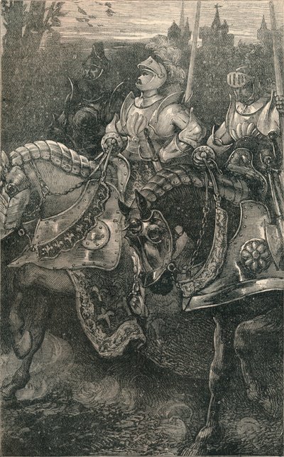 Otterburn-The Advance of Hotspur、1388、c1910 作： Unbekannt