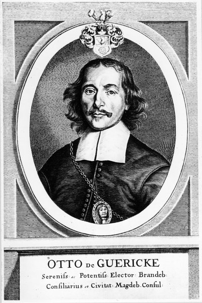 ドイツの発明家、エンジニア、物理学者、オットーフォンゲリケ、1672年 作： Unbekannt