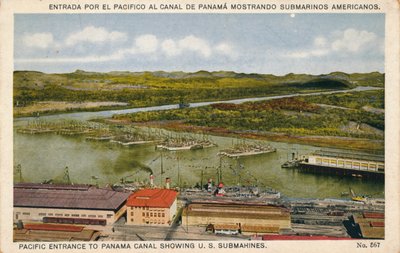 米国の潜水艦、c1920sを示すパナマ運河への太平洋の入り口 作： Unbekannt