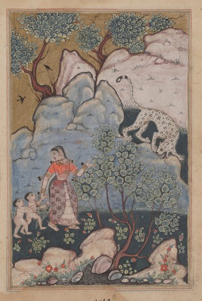 テイルズオブオウムトゥティナマのページ：30夜目：2人の子供を持つ女性...、c。 1560年。 作： Unbekannt