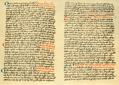 Osney Abbey、c1275 1886のCartularyからのページ 作： Unbekannt