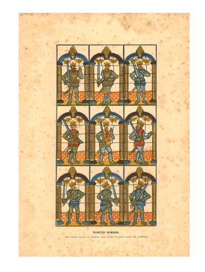 Painted Window.Two Saxon Earls of Mercia、and Seven Norman Earls of Chester、c1845 作： Unbekannt
