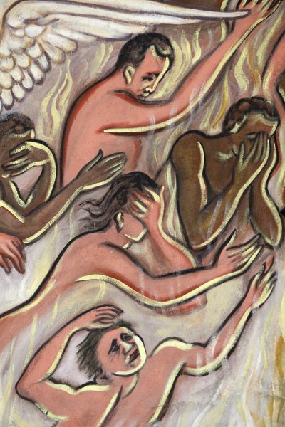 絵画。最後の審判。地獄、アネホ、トーゴ 作： Unbekannt