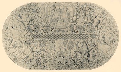 正義の殿堂の天井の絵、1907年。 作： Unbekannt