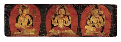3 人の神と 3 人の教主が描かれた一対の写本の表紙 12世紀。 作： Unbekannt