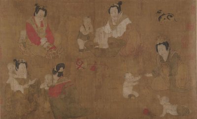 子供たちを入浴させる宮殿の女性、11世紀。 作： Unbekannt
