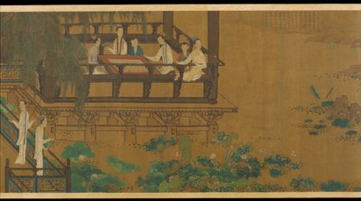 蓮の池のそばの宮殿の女性、18世紀。 作： Unbekannt