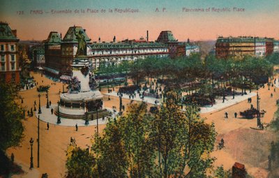 レピュブリック広場、パリ、c1920のパノラマ 作： Unbekannt