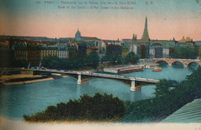 遠くにエッフェル塔、パリ、c1920とセーヌ川のパノラマ 作： Unbekannt