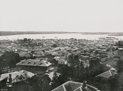 1895年、丘、ニュージーランド、オークランドからのパノラマビュー。 作： Unbekannt