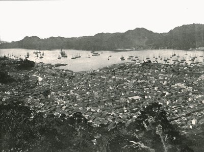 1895年、長崎県の街のパノラマビュー。 作： Unbekannt