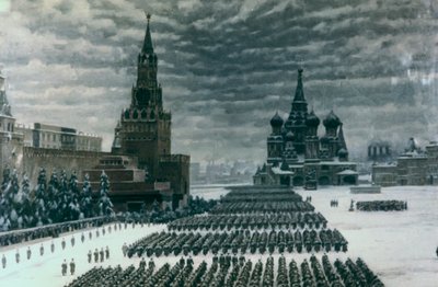 赤の広場でのパレード、1947年12月、モスクワ、ロシア 作： Unbekannt