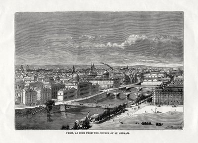 1879年、フランスのサンジェルヴェ教会から見たパリ 作： Unbekannt