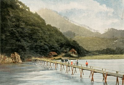 Passerelle Sur La Riviere DA荒川、荒川に架かる歩道橋、1900年。 作： Unbekannt