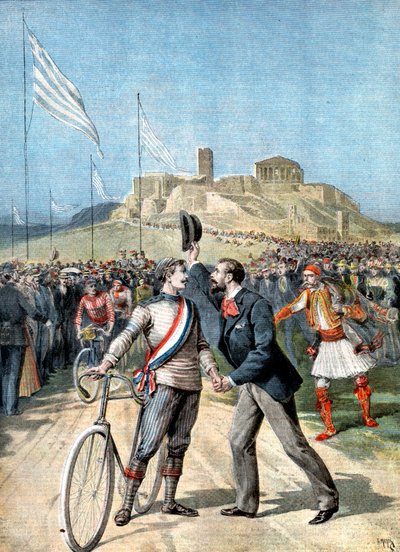ポールマッソン、1896年アテネオリンピックでのサイクリングイベントの勝者 作： Unbekannt