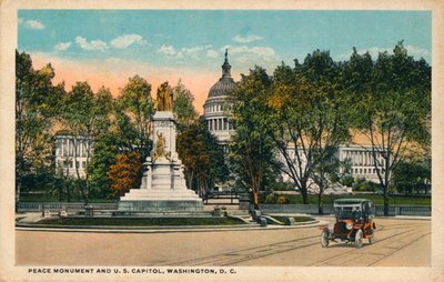 平和記念碑と米国議会議事堂、ワシントンDC、c1910 作： Unbekannt