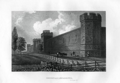 刑務所、フィラデルフィア、ペンシルベニア州、アメリカ、1855 作： Unbekannt