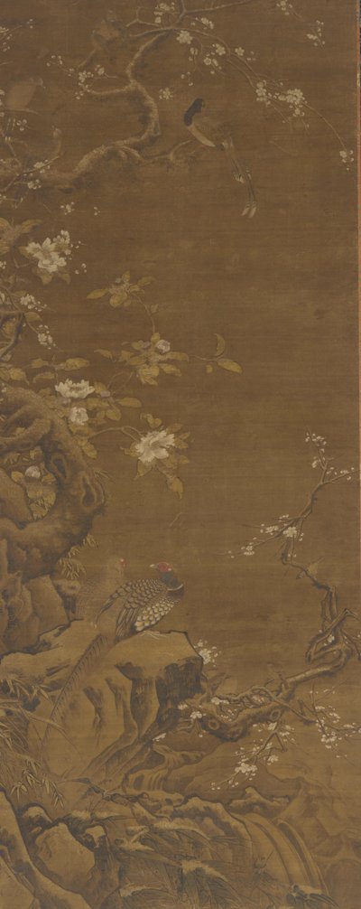 キジと雪に覆われた梅の花、明または清王朝、15 ～ 18 世紀。 作： Unbekannt