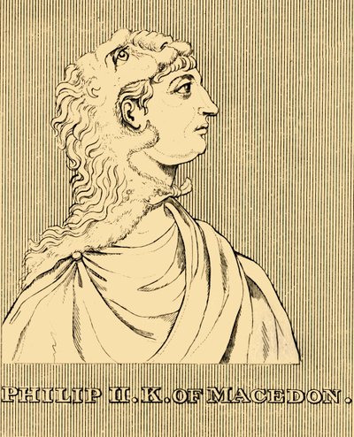 マケドニアのフィリップ2世の王、紀元前382〜336年、1830年。 作： Unbekannt