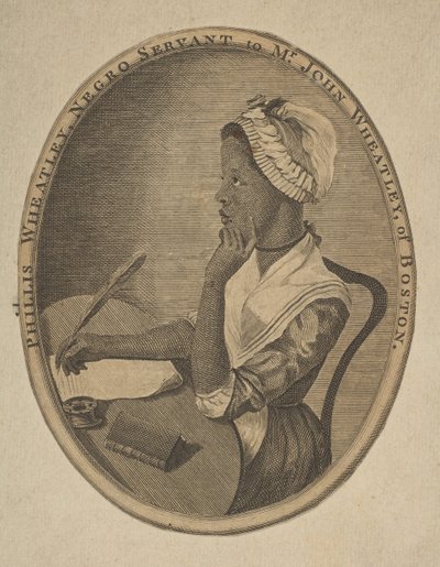 Phillis Wheatley、ボストンの John Wheatley 氏の黒い使用人、カリフォルニア州。 1773年。 作： Unbekannt