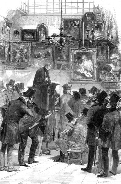 1856年、ロンドンのセントジェームス、キングストリート、クリスティーアンドマントン氏の絵画販売 作： Unbekannt