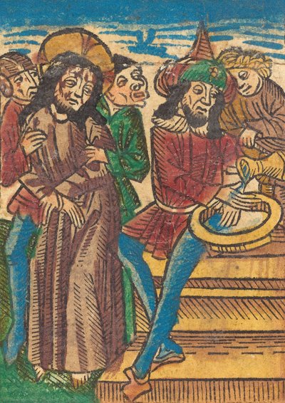 手を洗うピラト、c。 1490年。 作： Unbekannt