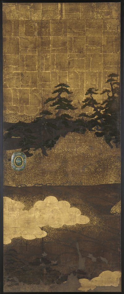 松と水と雲、江戸時代、17世紀。 作： Unbekannt