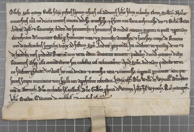 Pittance writ:使徒聖アンデレ教会に施しを与える憲章 作： Unbekannt