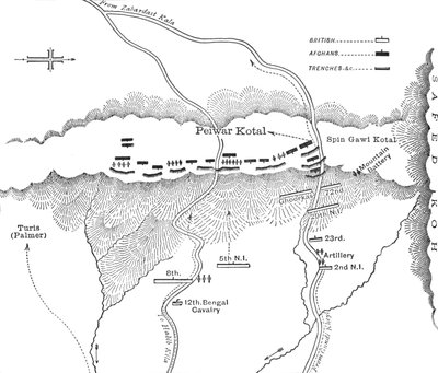Peiwar Kotalへの攻撃計画1878年12月2日、c1880 作： Unbekannt