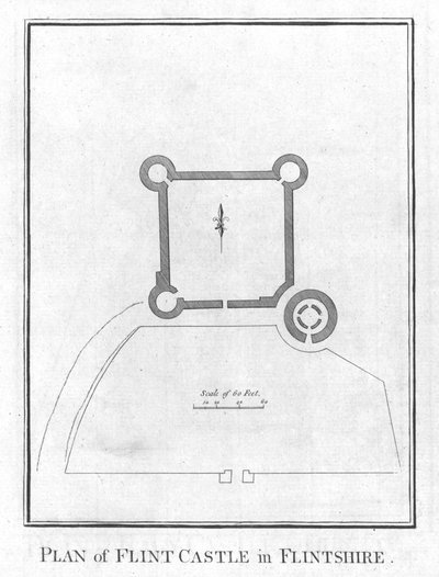 フリントシャーのフリント城の計画。c1800 作： Unbekannt