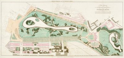 ロンドン、ウェストミンスター、セント・ジェームズ・パークの平面図、1710年 作： Unbekannt