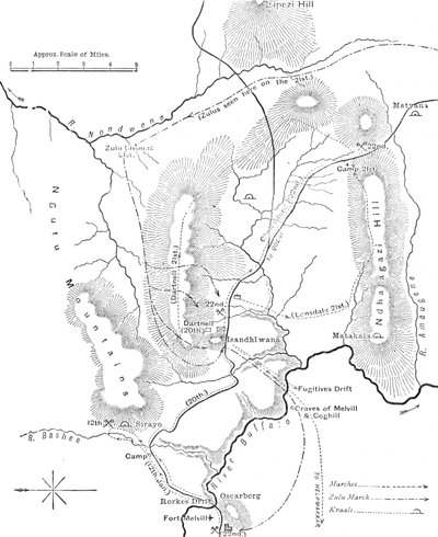1879年1月12日から22日までのIsandhlwana近くのマルケの計画、c1880 作： Unbekannt