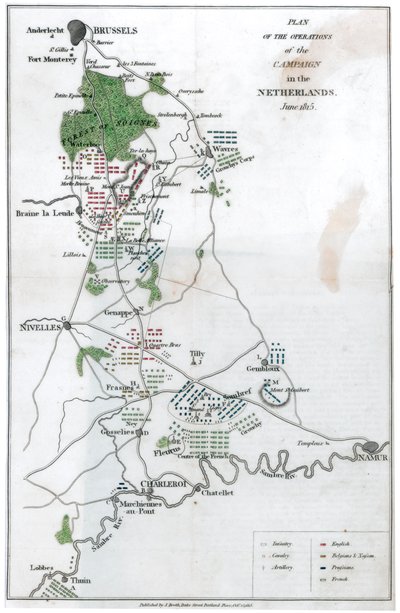 1815年6月、1816年6月、オランダでのキャンペーンの運用計画 作： Unbekannt