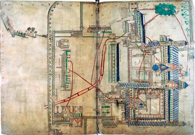 カンタベリー大聖堂への給水システムの計画、c1150 作： Unbekannt