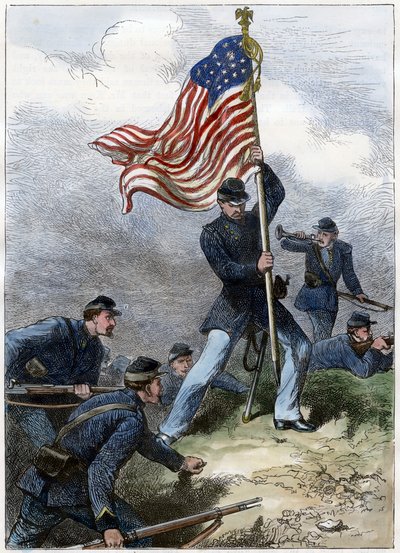 ヴィックスバーグ包囲戦の砦、北軍の旗を植えた1863 作： Unbekannt