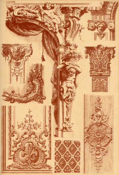 しっくいの装飾品、フランス、17 ～ 18 世紀、1898 年。 作： Unbekannt