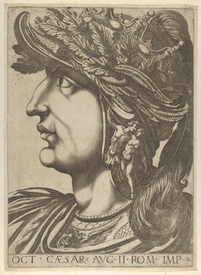 プレート 2: 左の横顔のオクタヴィアン、「The Twelve Caesars」より、1610-40., 1610-40. 作： Unbekannt