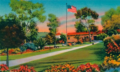 カリフォルニアで最初のアメリカの旗が1846年に立てられた広場。サンディエゴ、カリフォルニア、c194 作： Unbekannt