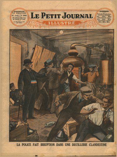 1930年、不法な蒸留所に対する警察の襲撃。 作： Unbekannt