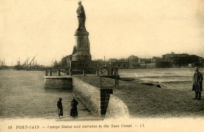 ポートは言いました。 -レセップス像とスエズ運河への入り口-LL。、c1918-c1939。 作： Unbekannt