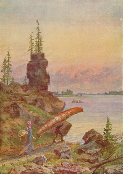 Portage and Birch-Bark Canoe、1924 作： Unbekannt