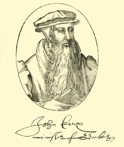 ジョンノックスの肖像画と直筆、c1550-1560、1890。 作： Unbekannt