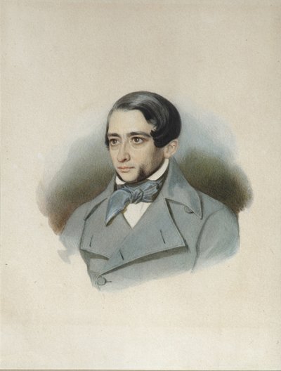 Andrey Alexandrovich Krayevsky 1810-1889、1840年代初頭の肖像 作： Unbekannt