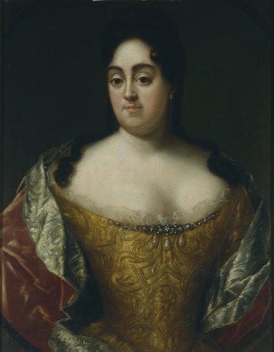 18世紀初頭の伯爵夫人イェレナレオンティエフナウシャコバの肖像画。 作： Unbekannt