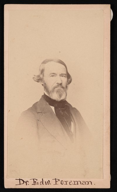 エドワード・R・フォアマン博士の肖像、1808～1885年、1876年以前。 作： Unbekannt
