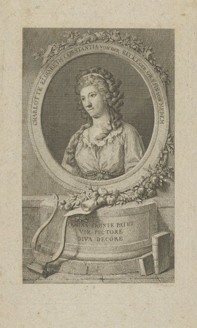Elisa von der Recke 1754-1833、1792の肖像。 作： Unbekannt