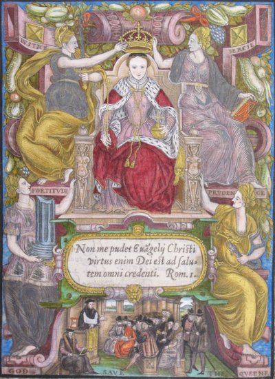 1572年の王冠を持つイギリスのエリザベス1世の肖像画 作： Unbekannt