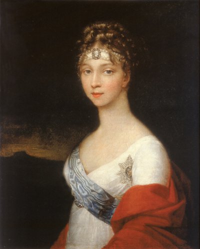 エンプレスエリザベスアレクセイエフナの肖像、バーデンのルイーズ王女1779-1826、1806年後 作： Unbekannt