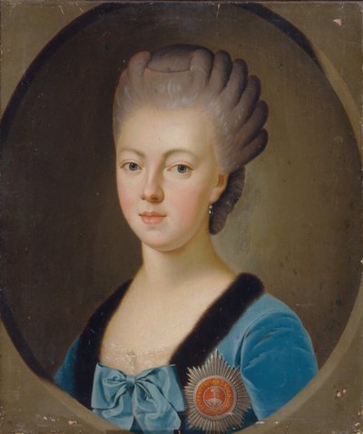 ロシアの大公公爵夫人ナタリア・アレクセイエフナの肖像1755-1776、ヘッセ・ダルムシュタットのウィルヘルミナ・ルイーザ王女、1770年代 作： Unbekannt