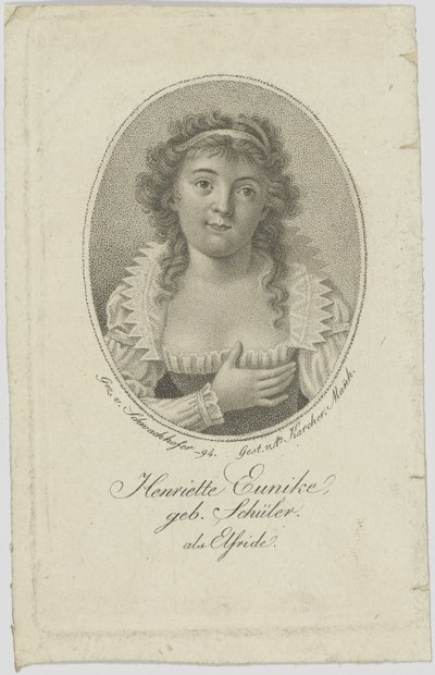 HenrietteHendel-Schützの肖像、1794年にエルフライドとしてSchüler1772-1849として生まれた。 作： Unbekannt
